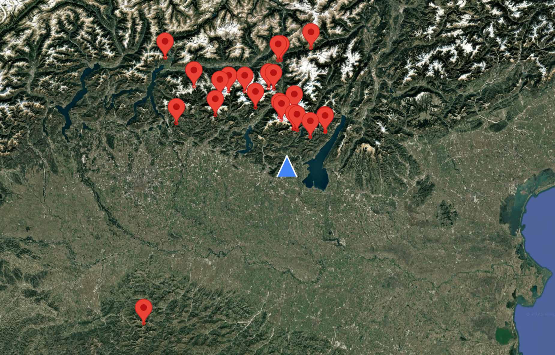 Anteprima della mappa dei valichi